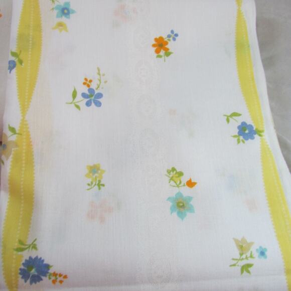 Full Double Bed Muslin Floral Ribbon Print 2 Flat Sheets 2 Pillowcases Like New - Picture 2 of 7